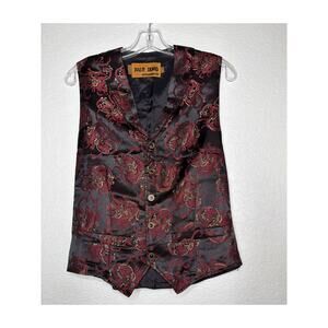 Palo Duro Panhandle Slim Western Vest Small USA Paisley Satin Back